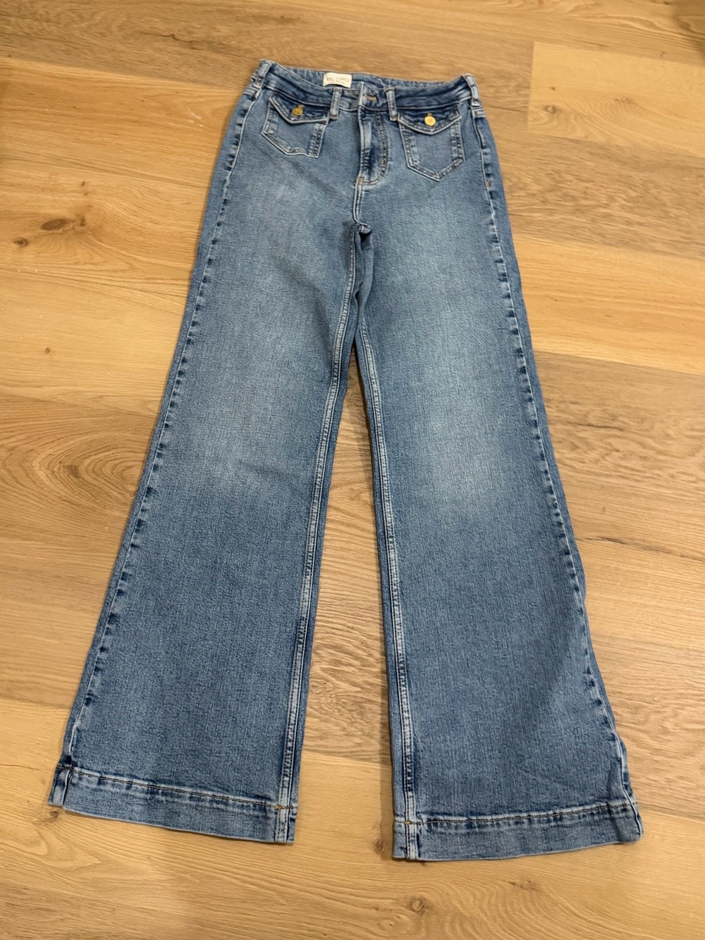 Anthropologie-Pilcro Wide Leg Blue Denim Jeans